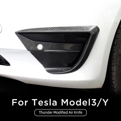 Für Tesla Model 3 Y Car Thunder Modified Air Knife Dekorativer Aufkleber ABS Carbon Schutzhülle Auto Windmesser Zubehör