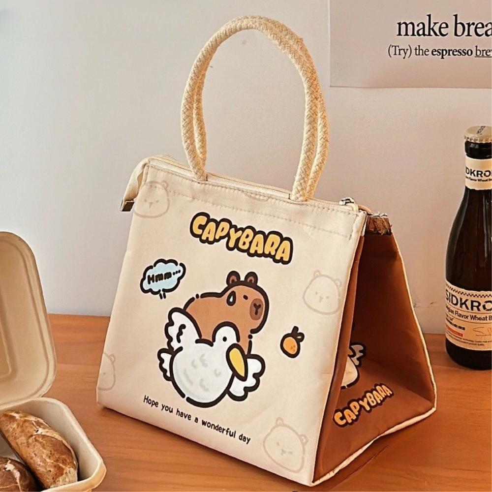 Large Capacity Bento Bag High Aesthetic Insulated Lunch Box Thermal Insulation Bags Suitable Traveling Easy To Carry Office Lunch Box Bag