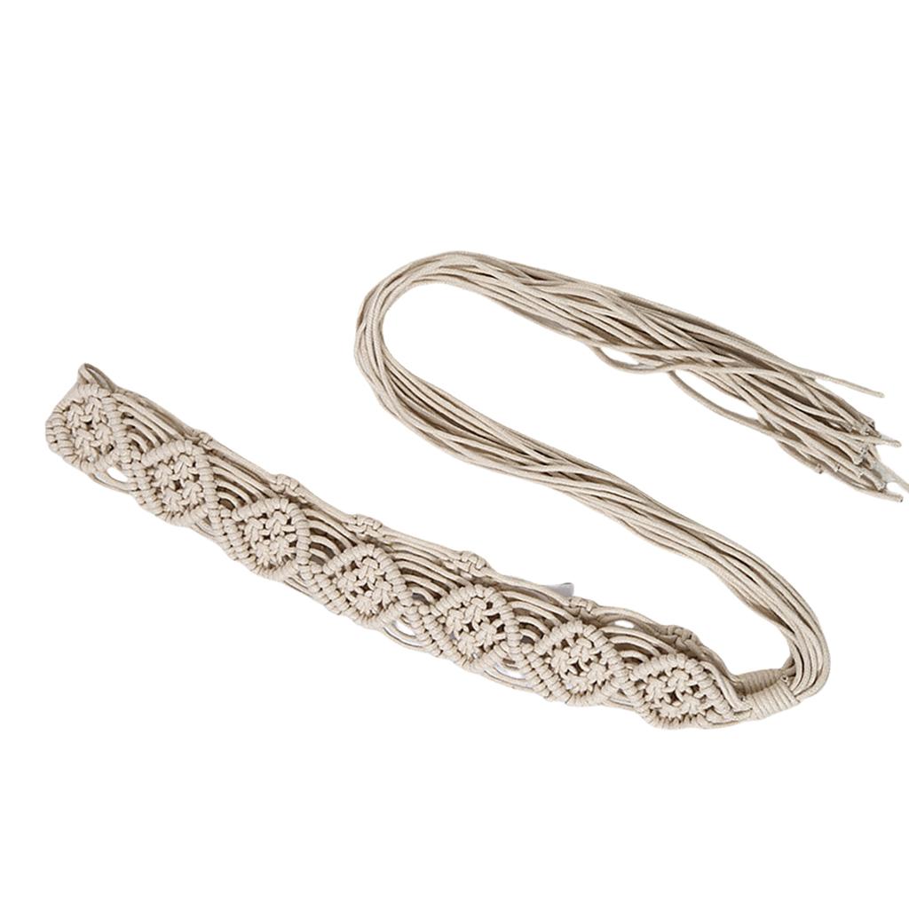 Women Decorative Wax Rope Belt Bohemian Fringed Belt Girl Dress Accessories Ethnic Waiststrap Female Waist Ornament