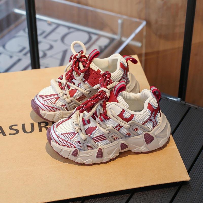 

Ankela red children s shoes 2025 spring and autumn new baby trendy brand girls sports shoes boys casual dad shoes 26