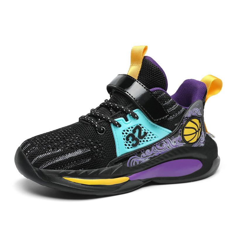 Basketball shoes for boys 6-12 years old Summer breathable mesh sneakers for children Middle-aged and older children Fashion and lightweight