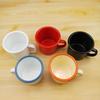 OLOEY Vintage Red Enamel Mug Set with Lanyards