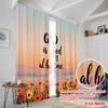 2pcs 2D Flat Printing Curtain God Is Good All Time 100% Polyester Without Electricity Birthday Party for Classroom Office