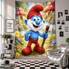 Wall TapestrySmurfs Cute Art Hanging Cloth Decorative Background Cover for Room Decoration
