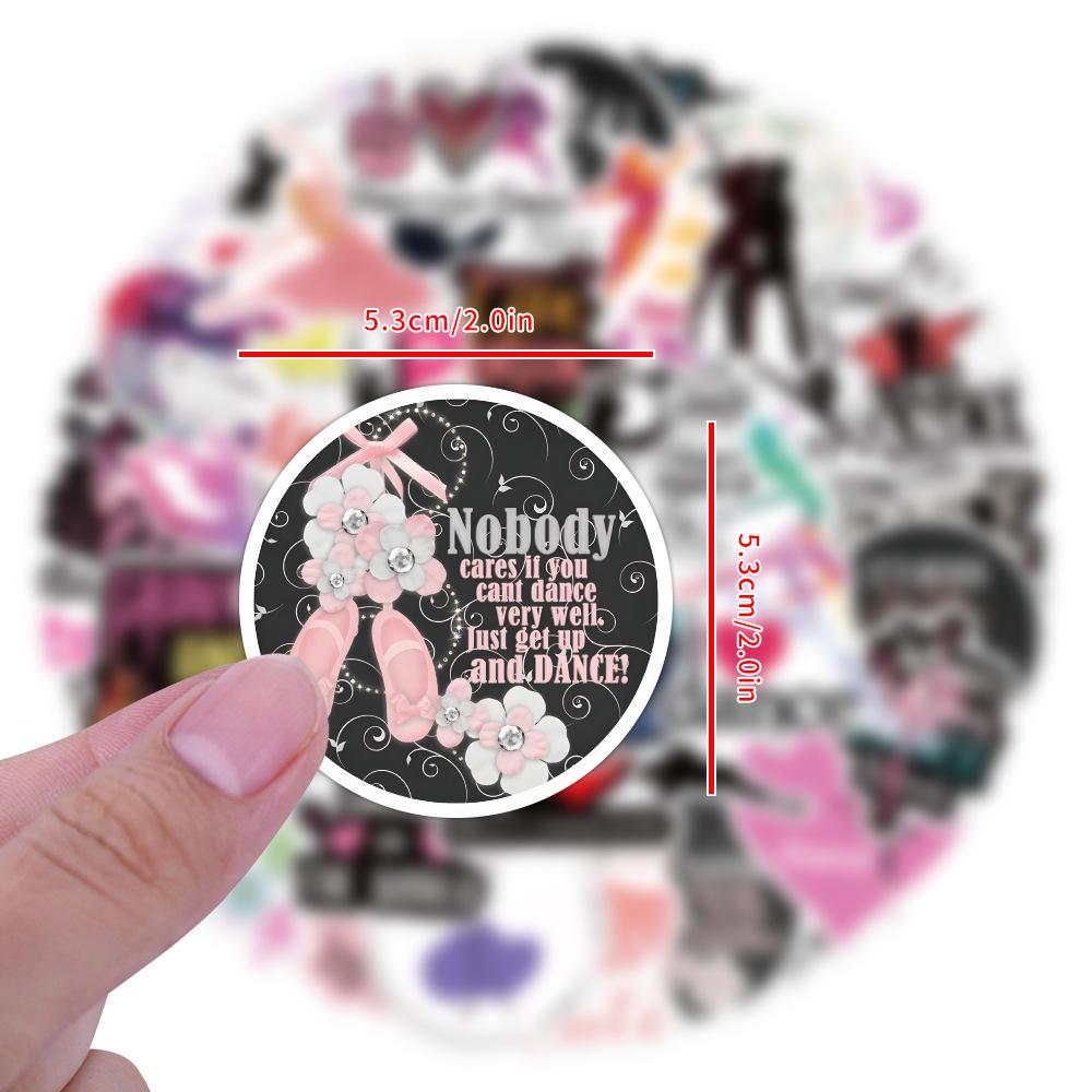 60 Pcs Dance Graffiti Stickers: Waterproof Decorations for Suitcases, Refrigerators, and Water Cups
