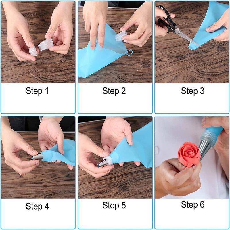 35-Piece Aluminum Turntable Cake Decorating Set with Piping Tips, Scraper, and Spatula