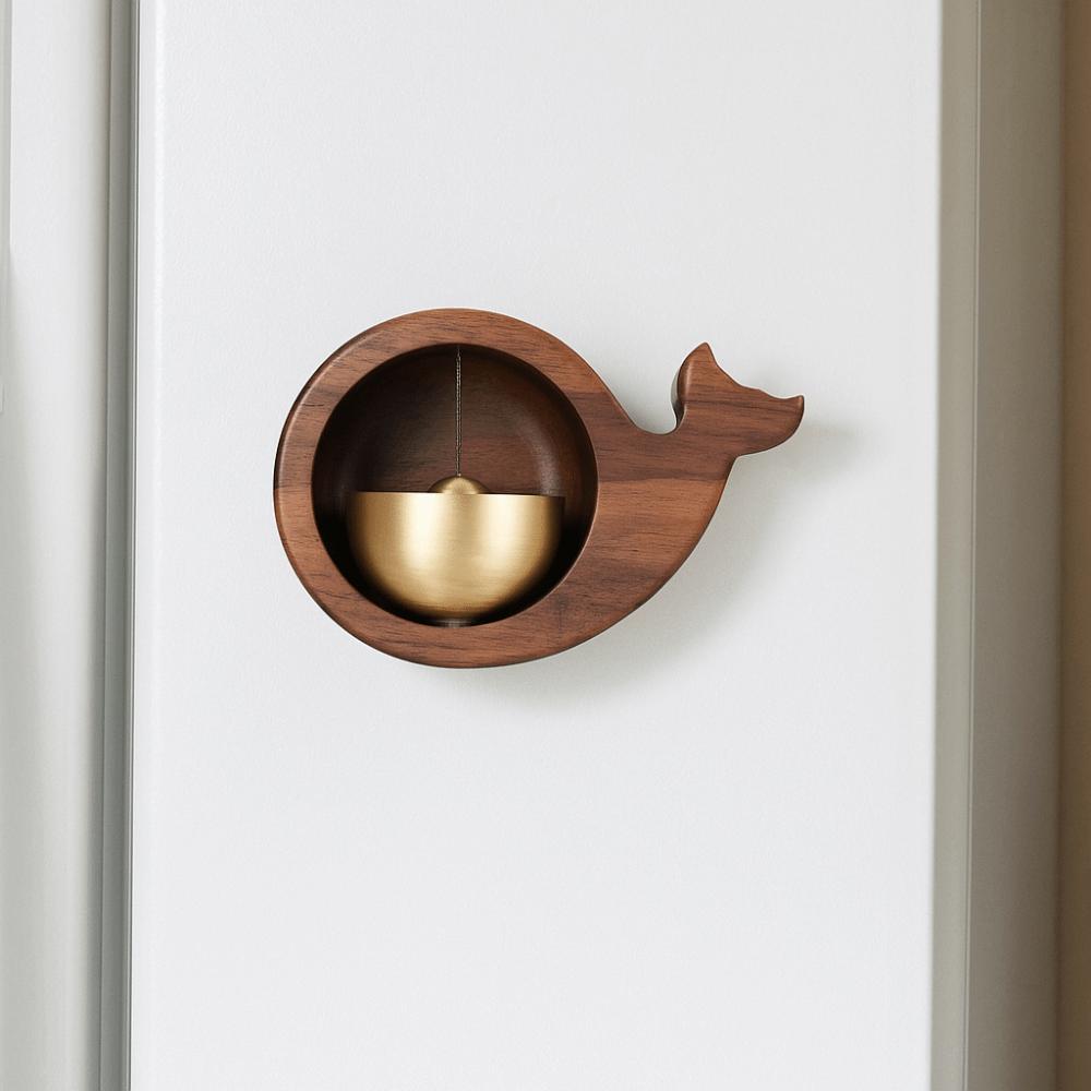 Wood Entrance Door Bells Wireless Dopamine Wind Chimes Little Whale Doorbell  Bedroom Pendant