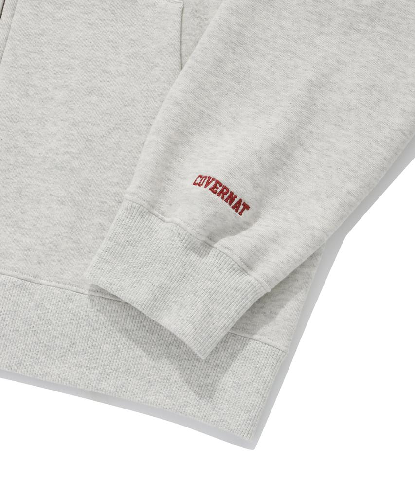 COVERNAT C Logo Hoodie Zip-Up Oatmeal
