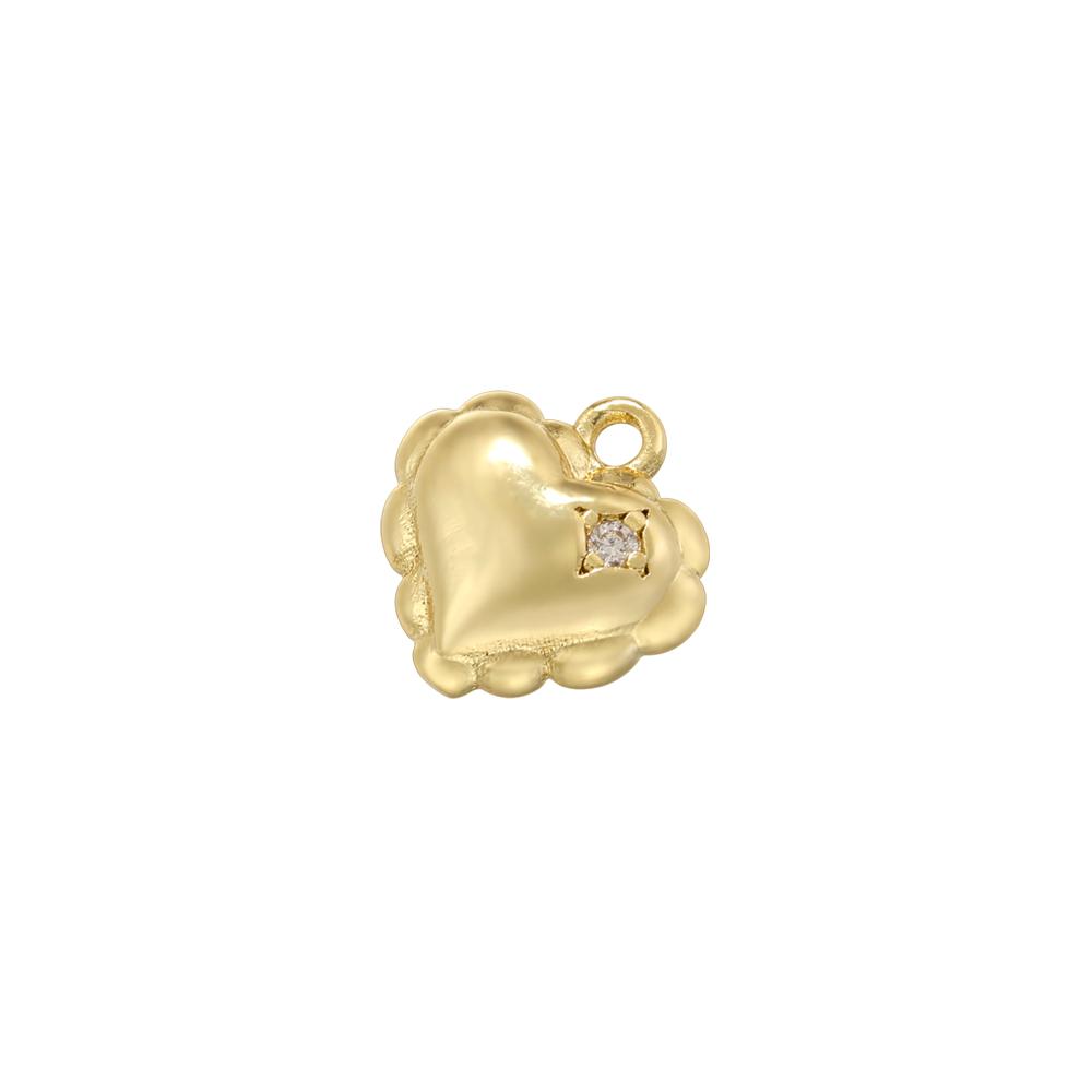 ZHUKOU For DIY Bracelet Necklace Brass Golden-plated Metal With CZ Zirconia Pendant Jewellery Handmade Accessories:VD1672-81