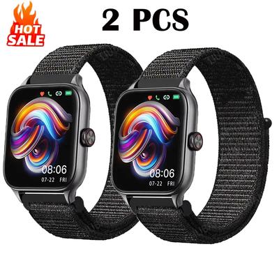 2Pcs 20mm 22mm Nylon Loop Band For Amazfit GTS4/2/3/3pro/2e/GTS2 Mini/GTR 4 42mm/GTR2/2e/stratos Bracelet Amazfit Bip 6 5 Strap