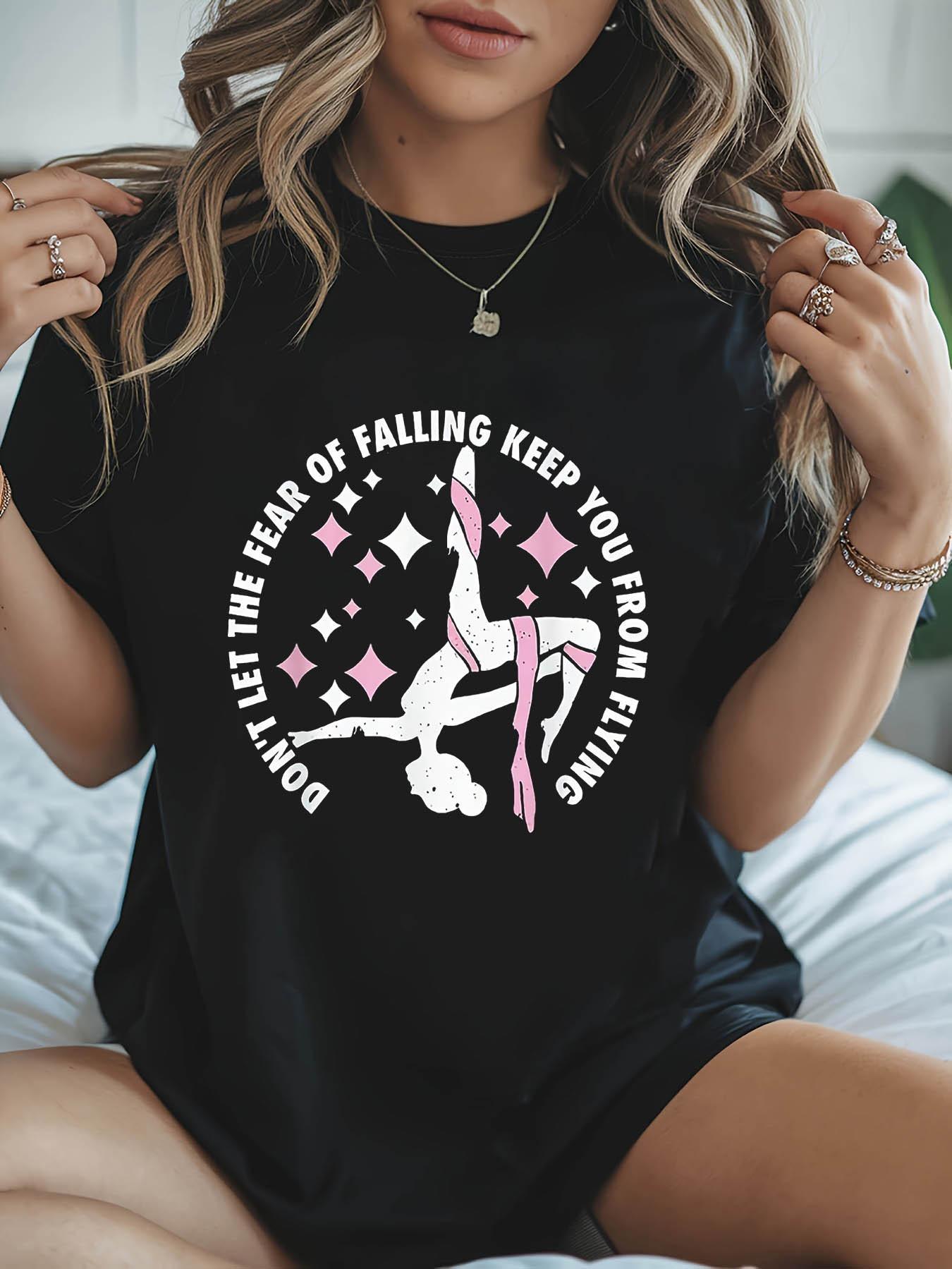 The Courage of The Aerial Dancer Patterned Printed Womens Stylish Casual Roundneck Summer Tshirt  Women T Shirt  Vintage S