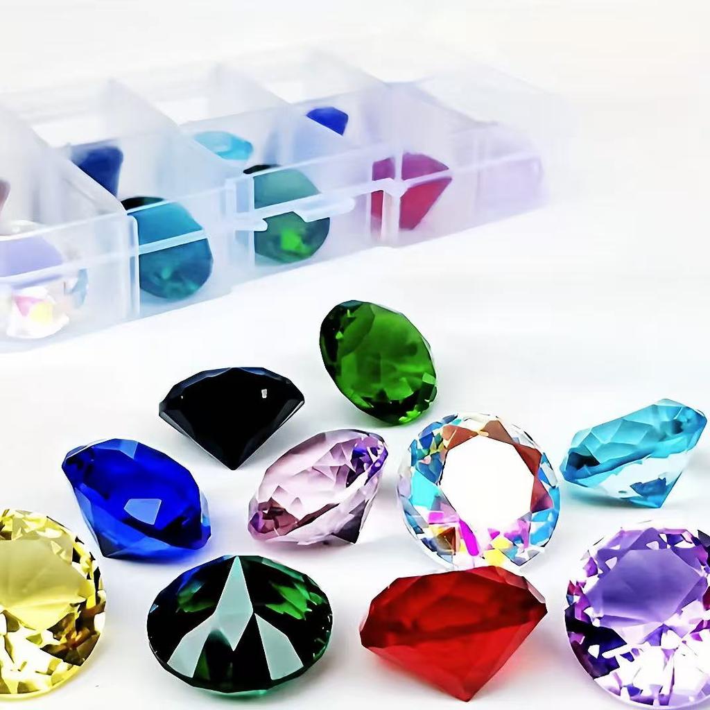10 pezzi Diamante di Cristallo Multicolore Decorazioni per la Casa Decorazioni per Matrimoni per Festa di Compleanno per Bambini Tavola, Fermacarte a Forma di Diamante