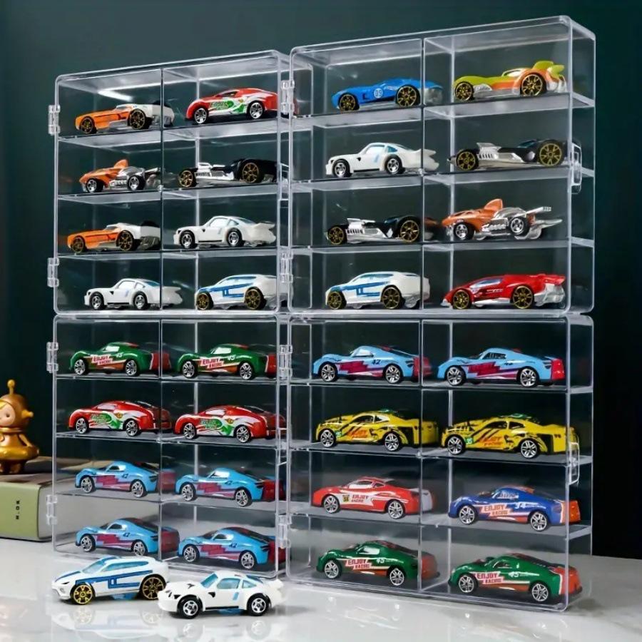 Hot Wheels 1:64 Diecast Car Display Stand & Organizer Box for Kids