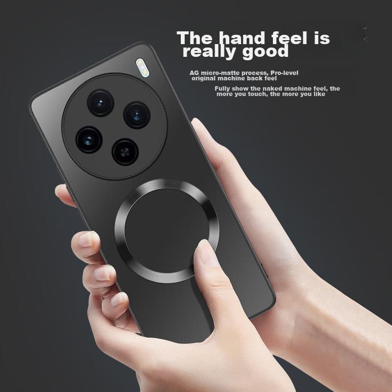 Phone Case for Vivo X100 Pro, Vivo X100 Pro Protective Cover, Matte Full Coverage Ultra-Thin Shockproof Anti-Fingerprint Case - Graphite Black