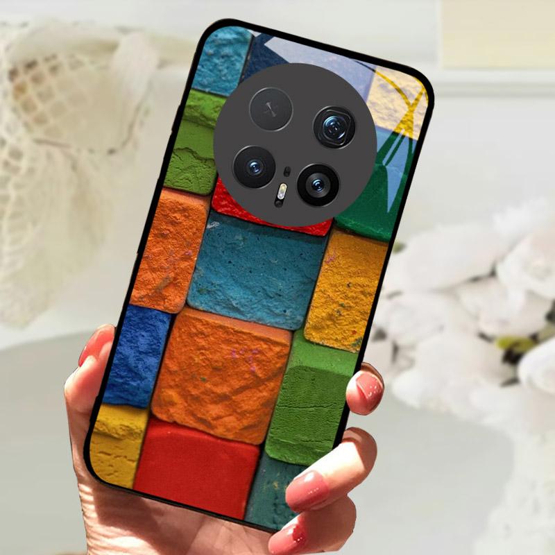 Case For Honor Magic 8 8Pro Luxury Fashion Tempered Glass Phone Back Cover For Honor Magic8 Funda Camera Protection Casing Funda