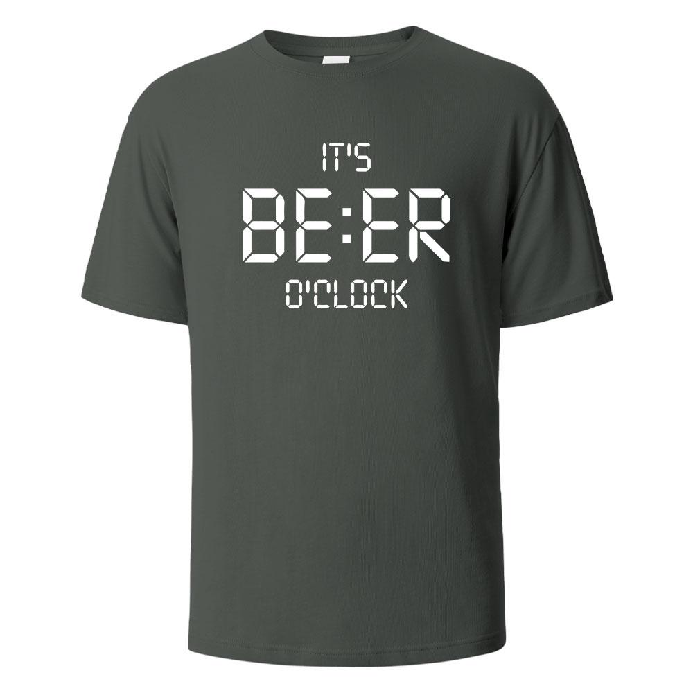 Its Beer Oclock Print TShirt 100 Cotton Summer Tees For Men Women Oversize Casual Tops