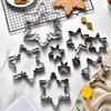 10Pcs/set Multiple Sizes Christmas Snowflake Cookie Cutter Stainless Steel Sandwich Mould  Chocolate