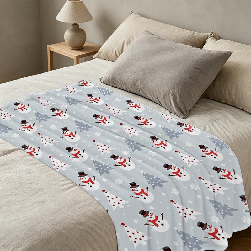 Snowman Series Flannel Blanket: Thick Warm & Super Soft Skin-friendly, All-Season Use for Home Relax, Winter Nap, Guest Room Single Christmas Throw