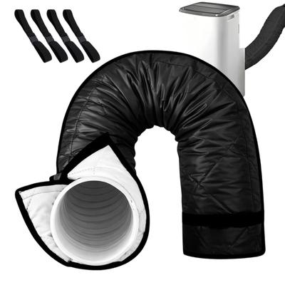 Adjustable Heat Insulated Pipe Wrap Portable AC Hose Insulation Sleeve AC Vent Cover for 5 & 5.9-inch Diameter Window Garage