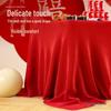 Elegant Gold Velvet Red Event Tablecloth - Perfect for Weddings, Engagements, Meetings, and More