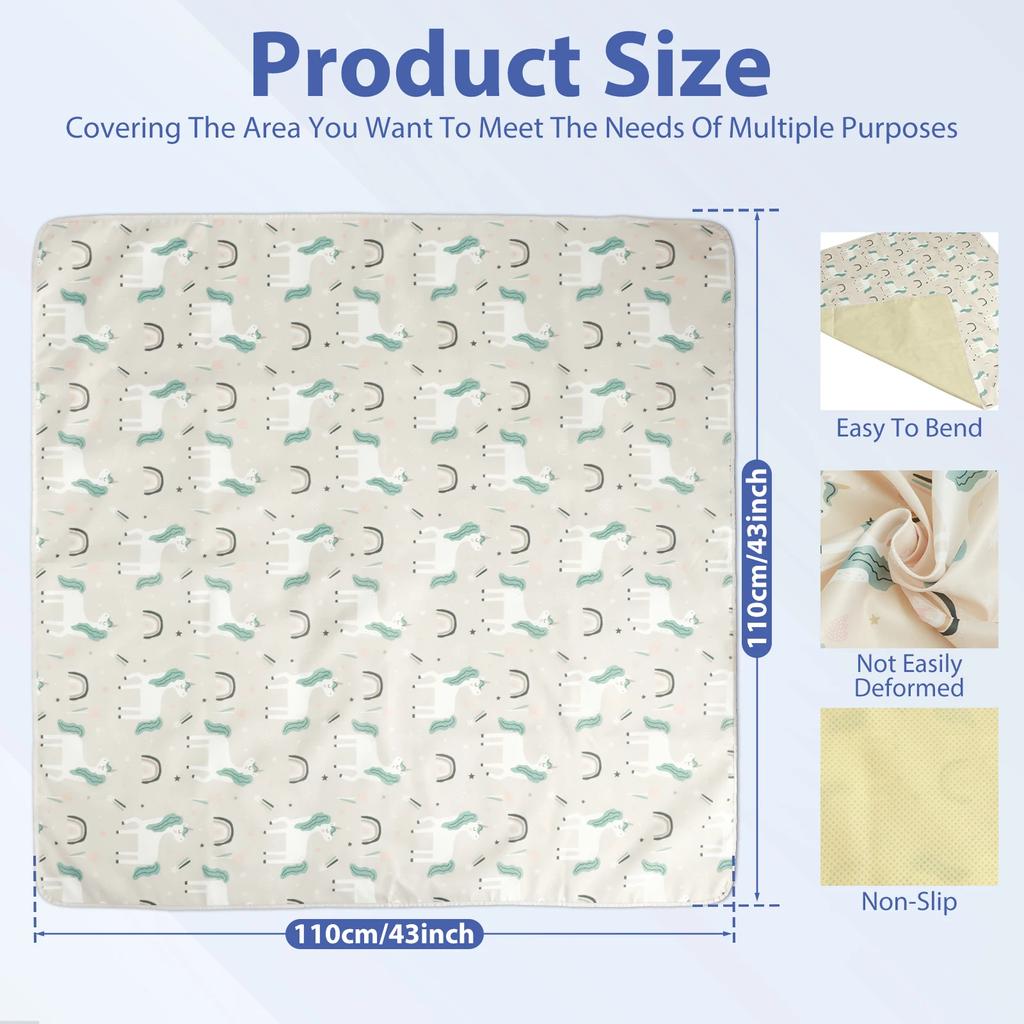 Rutschfester Bodenschutz Baby-Spritzschutzmatte für unter Hochstühle Wasserdicht Waschbar Multifunktional Niedliche Cartoon-Krabbeldecke für Kleinkinder
