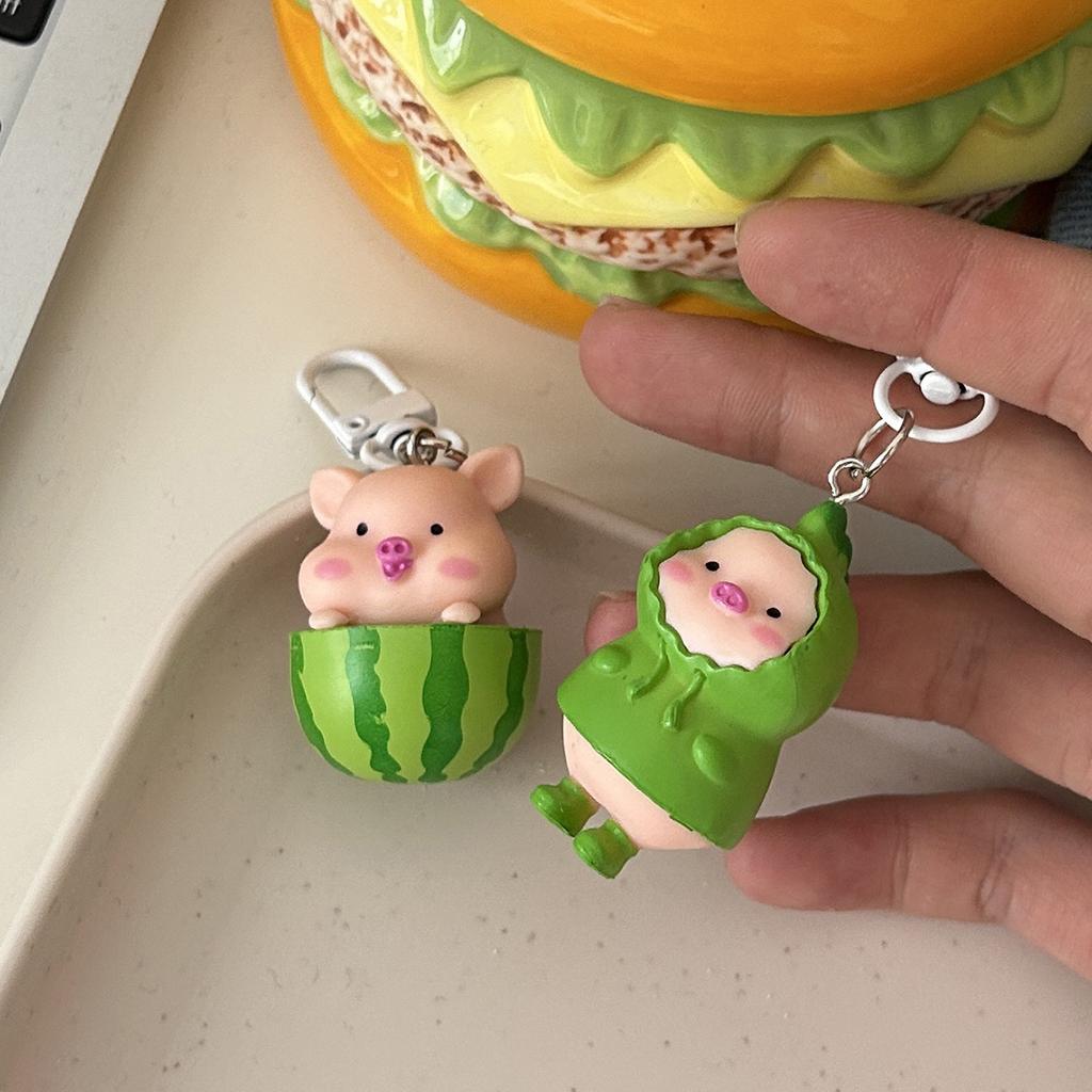 New 3D Piggy Keychain Cute Creative Cute Piggy Series Cartoon Animal Backpack Pendant Couple's Best Friend Gift Accessories