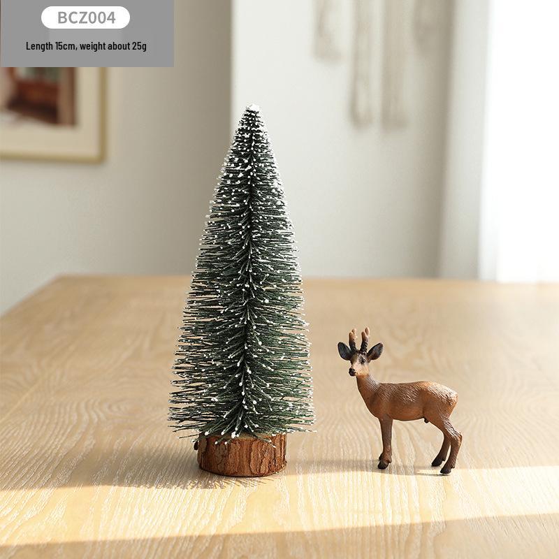 Snow-Flocked Mini Christmas Pagoda Tree Decoration for Desktop or Window