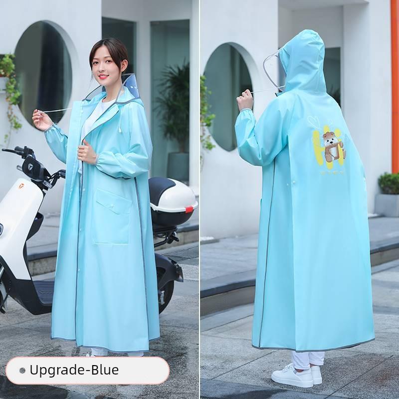Raincoat for Electric Scooters, Women's Long Version, Full-Body Storm-Proof, Battery-Specific, Single-Person, Integrated, Adult, Thickened, Outerwear