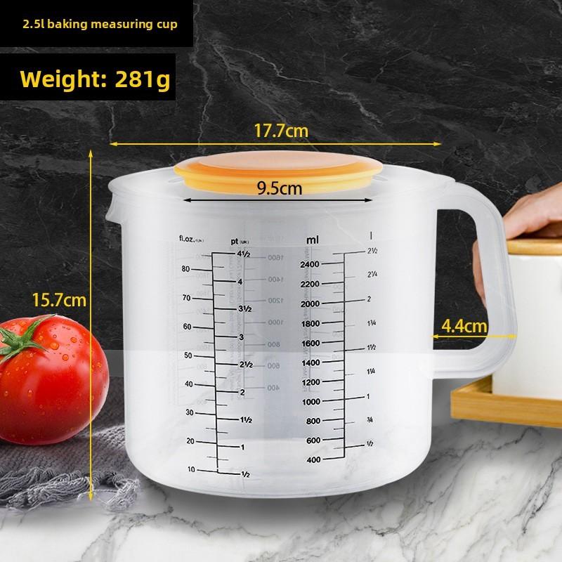 Baking Measuring Cup With Lid 2.5l Food Grade Pp Large Capacity For Kitchen Use
