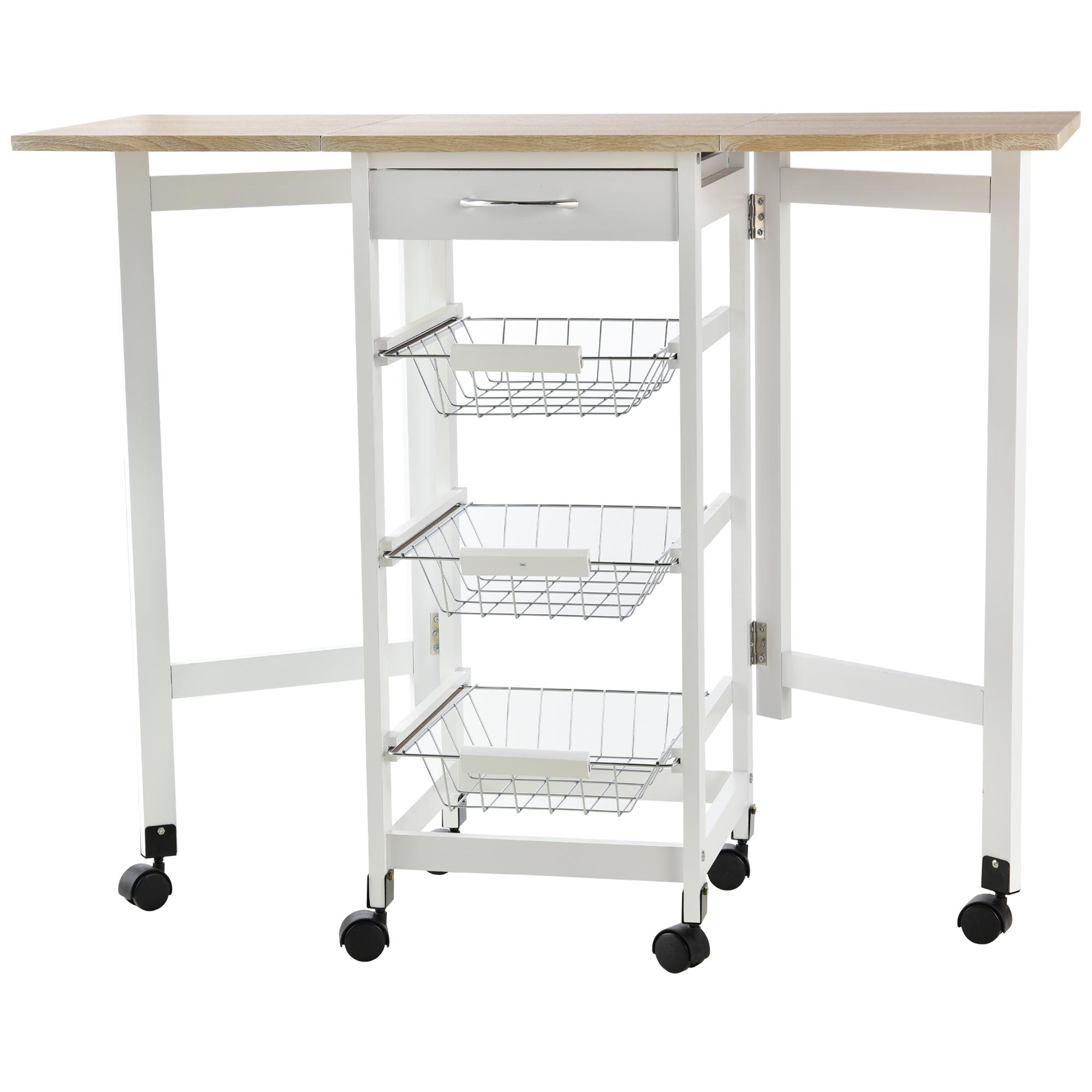 Drop Leaf Kitchen Cart Trolley W