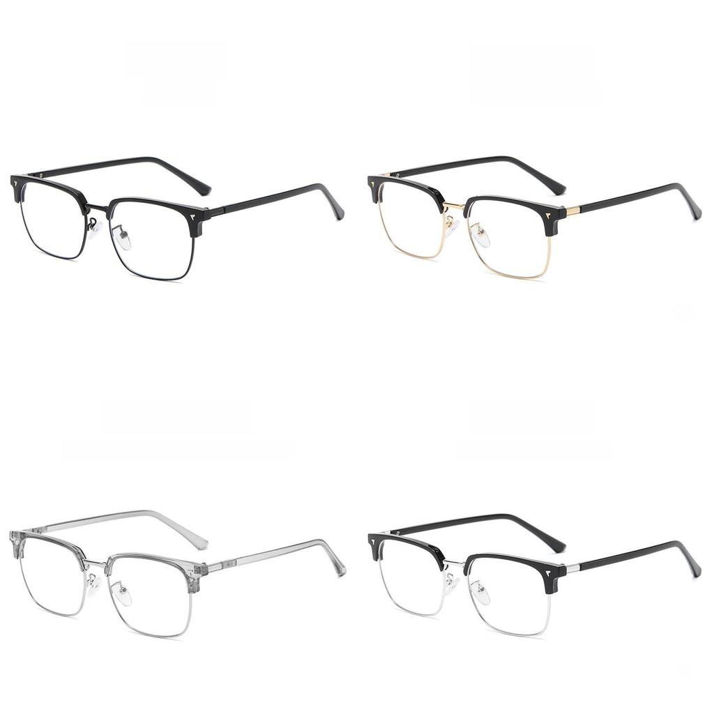 Retro Black Gold Eyewear Frame For Fashionable Office Use With Blue Light Filter