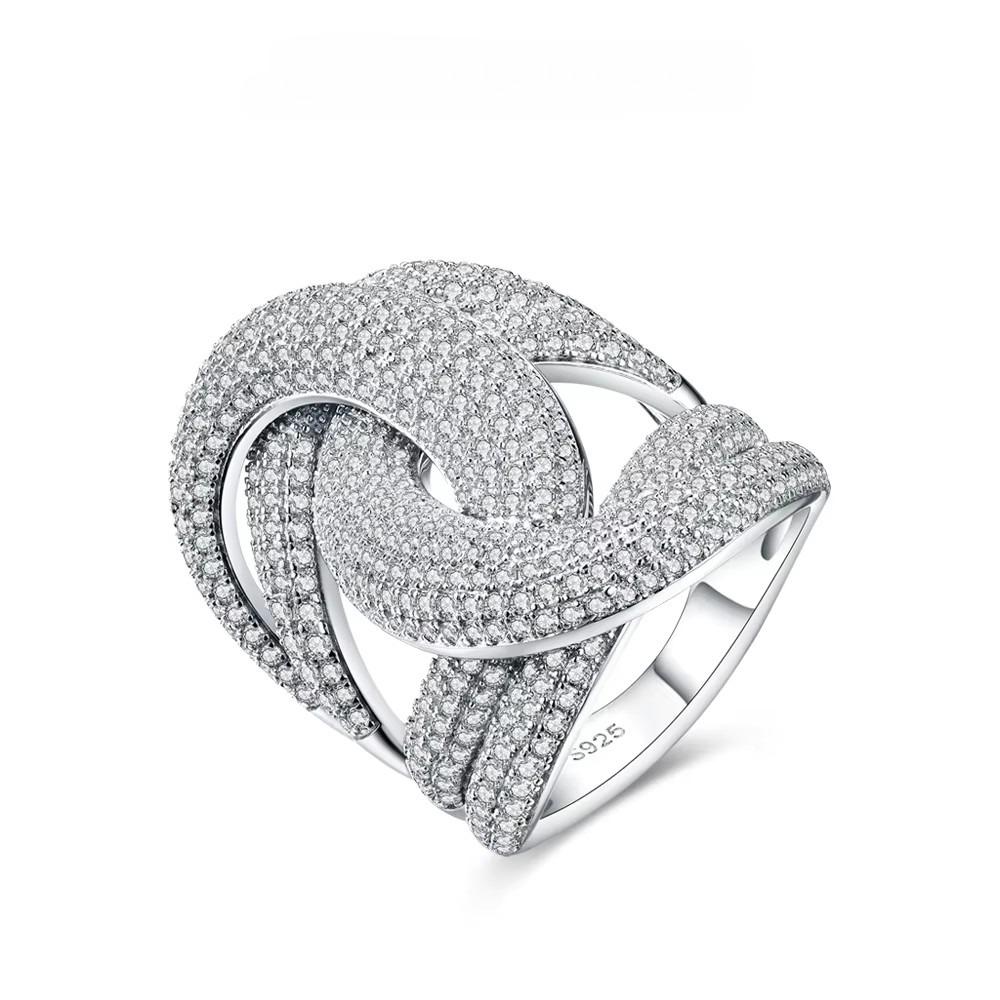Luxurious Full-diamond AAAA Zircon Ring - High-quality Hip-hop Style Shiny Zircon Ring for Women's Party Jewelry Gift
