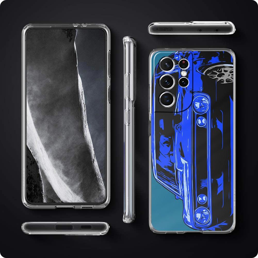 Custodia per Telefono Auto Sportiva JDM Tipo Aereo per Samsung Galaxy S22 S21 S20 FE Ultra 5G S10 S10E S9 S8 Plus Note 10 20 Cover Trasparente