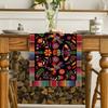 Mexican Day of The Dead Linen Table Runner Home Decor Washable Mexico Dia De Los Muertos Table Runners Fiesta Party Decorations
