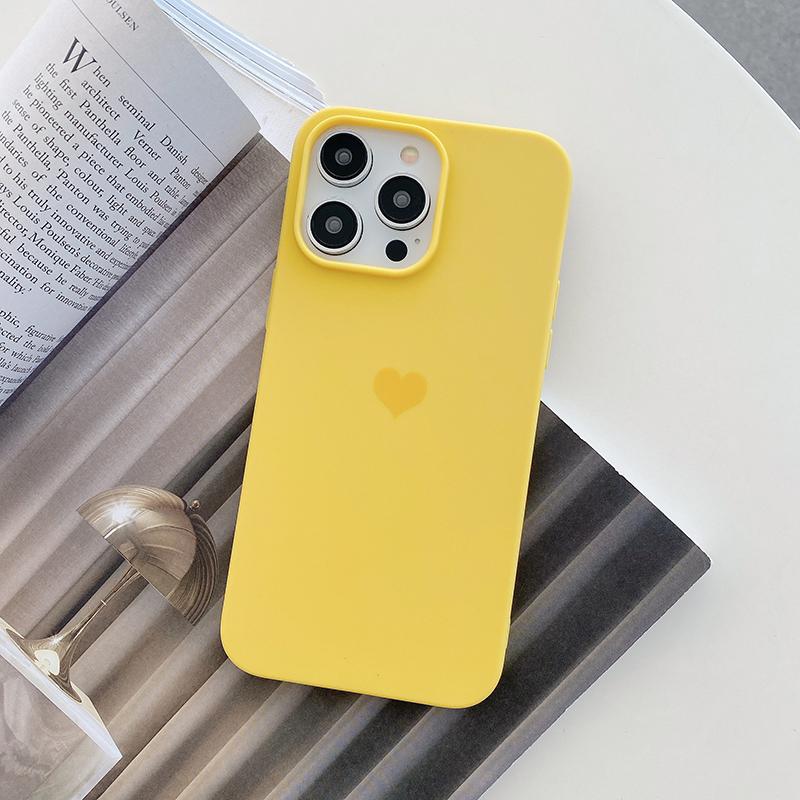 Matte Candy Color Love Heart Soft TPU Case For iPhone 14 13 12 11 Pro Xs Max 8 7 Plus X Xr SE Frosted Back Cover Silicone Shell