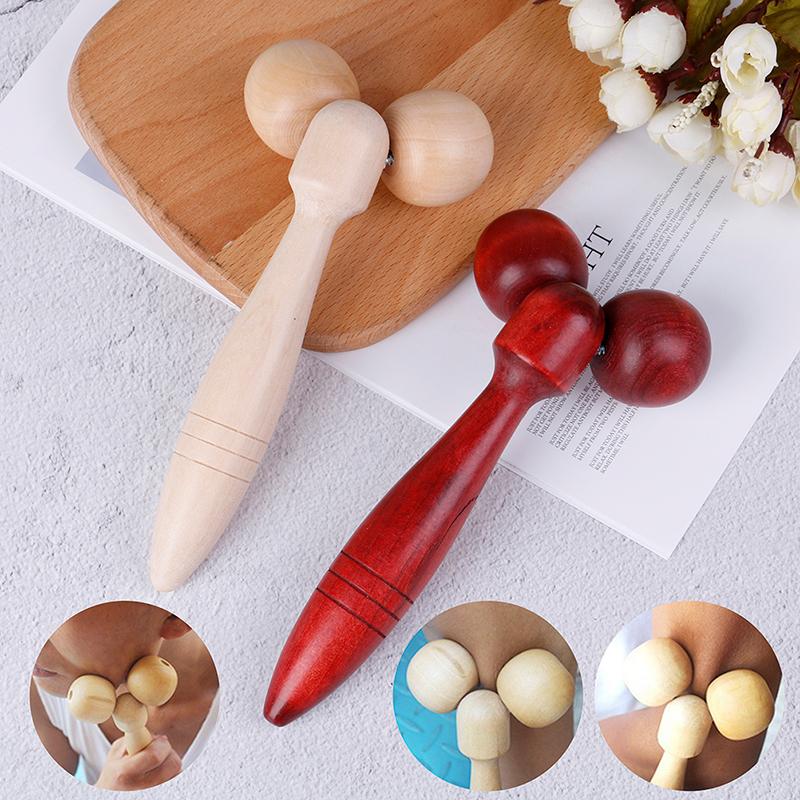 Tcare Wooden Massage Roller for Body Reflexology Acupuncture Therapy Lymphatic Drainage Face Lift Shiatsu Thai Meridians Scrap