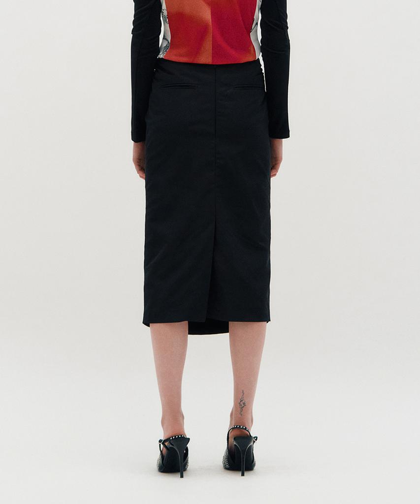 Kimjisu Draped Long Skirt _ Black