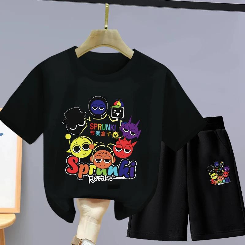 Summer 3D Print Child Ren's Set New Style Girls' Short Sleeves and Shorts Boys' Two-piece Set