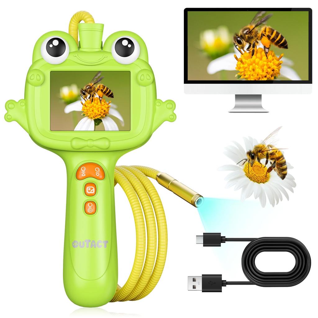 OUTACT STEM Educational IPS USB PC Electronic 1M Adjustable IP67 for Elementary School Boys and Birthday Science Education Tool Kids' Microscope,