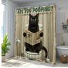 1Pc Funny Cat Bath Curtain Are You Pooping Creative Design For Bathroom Decor Made From Polyester Fabric With Bath Curtain Hooks