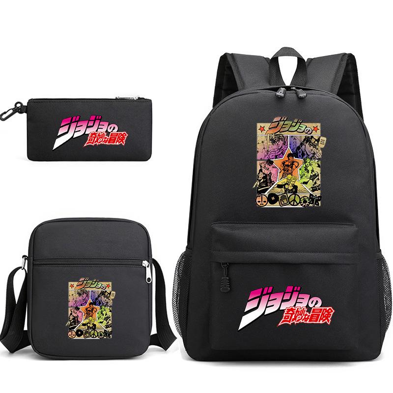 Anime Oo'S Wonderful Adventure Peripheral Schoolbag Pencil Bag + Diagonal Hanging Bag + Backpack Three-Piece Set