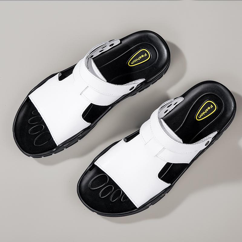 New Arrival Men Sandals Summer Super Fiber Wading Aqua Shoe Soft Sole Driving Beach Flats Dual Purpose Casual Slippers Half Drag