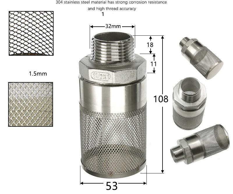 304 Stainless Steel Female Thread Filter Mesh Filter Circular Filter Head