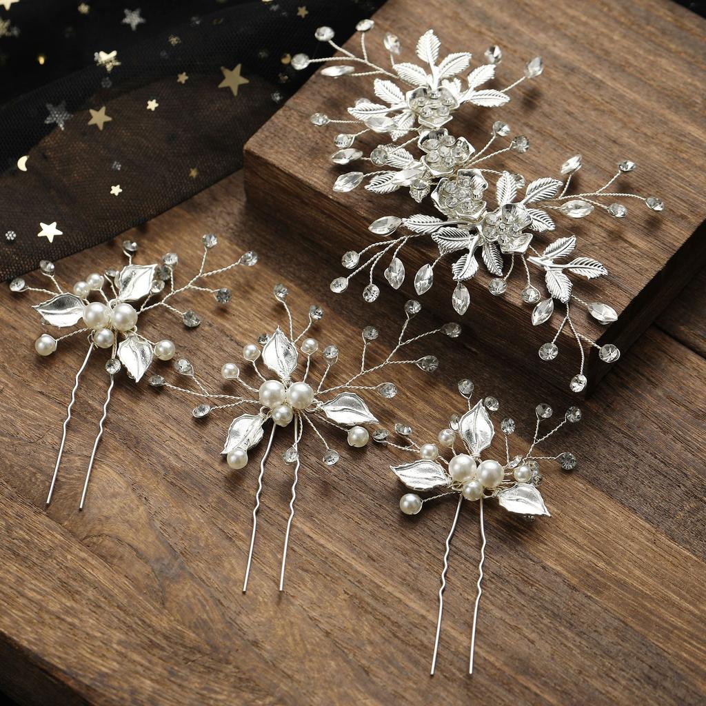 Cross-Border Hair Clip 3 Hairpin Combination Set Bridal Wedding Hairware