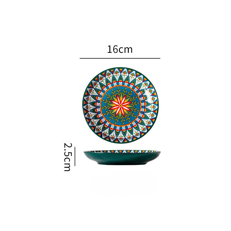 16cm Ceramic Plate Household Small Plate Fruit Plate Dessert Plate Flat Plate Bone Spit Plate