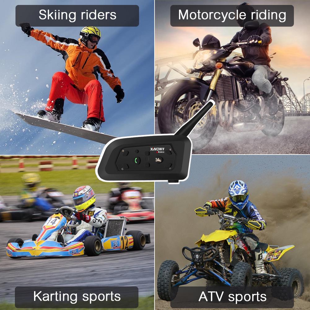 xinowyV6PRO Bluetooth Helmet Headset: Waterproof, Full-Duplex Intercom for 2 Riders