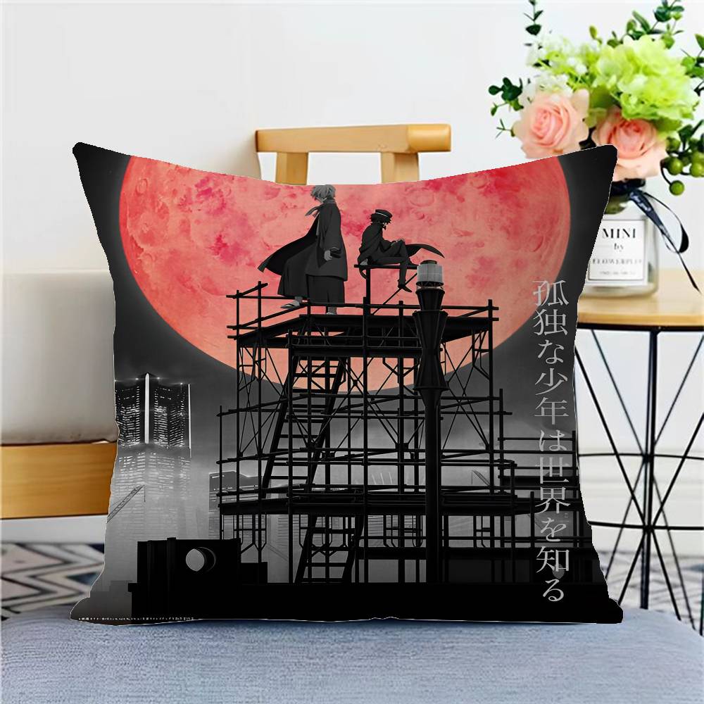 

Bungo Stray Dogs Anime Cushion Cover Pillowcase Upholstery Sofa Throw Pillow Home Decor Pillowcas 12x12Inch