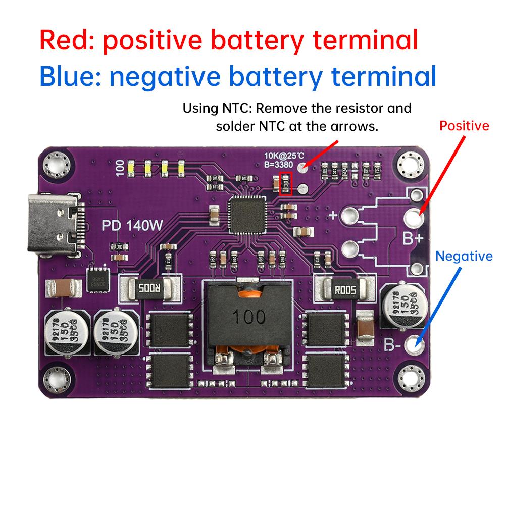 140W Fast Charging Power Module for 3S 4S 5S 6S Lithium Battery PD3.1 Type-C Interface Charging And Discharging Module