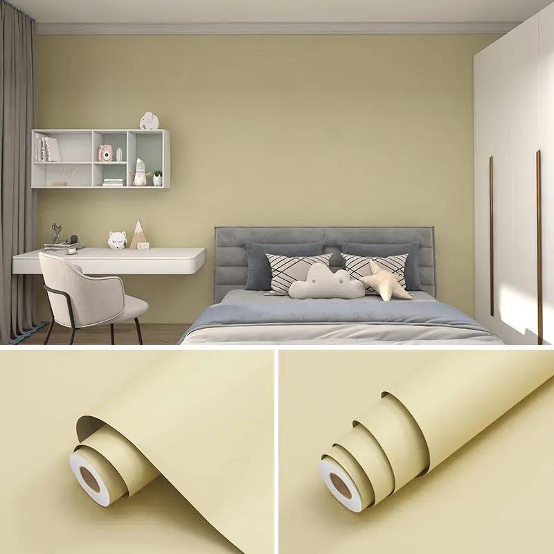 Korea Pink Waterproof Wallpaper Self-adhesive Home Bedroom Dormitory Room Wall Stickers Thickened Paste Table Cabinet Renovation