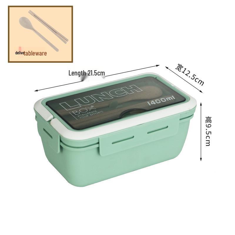 Portable Wheat Straw Bento Box: Insulated, Multi-Compartment, Japanese-Style, Microwave Safe for Office Workers & Students